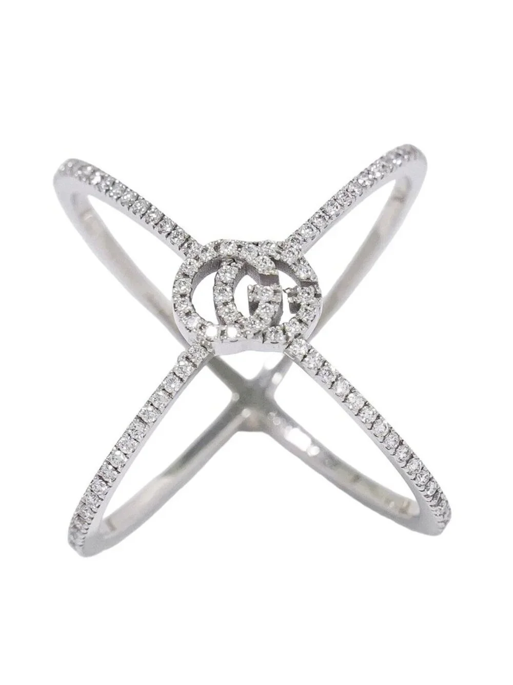 Gucci GG Running Diamond WG Ring White Gold